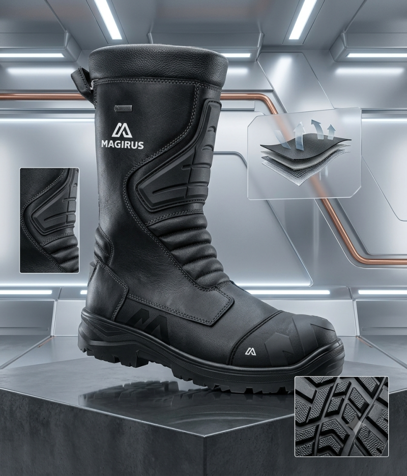 Magirus - Sepatu Bot Slip-On Profesional Pemadam Kebakaran