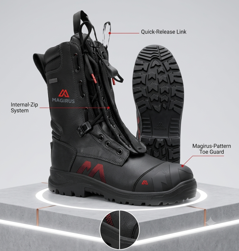 Magirus Professional Firefighter Lace Up Boots